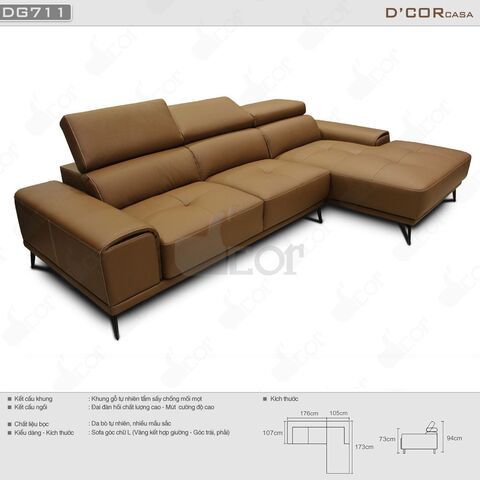 Sofa da đẹp hiện đại nhập khẩu Malaysia: DG711